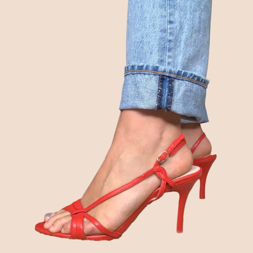 Nine West Red Sandal Heels size 8